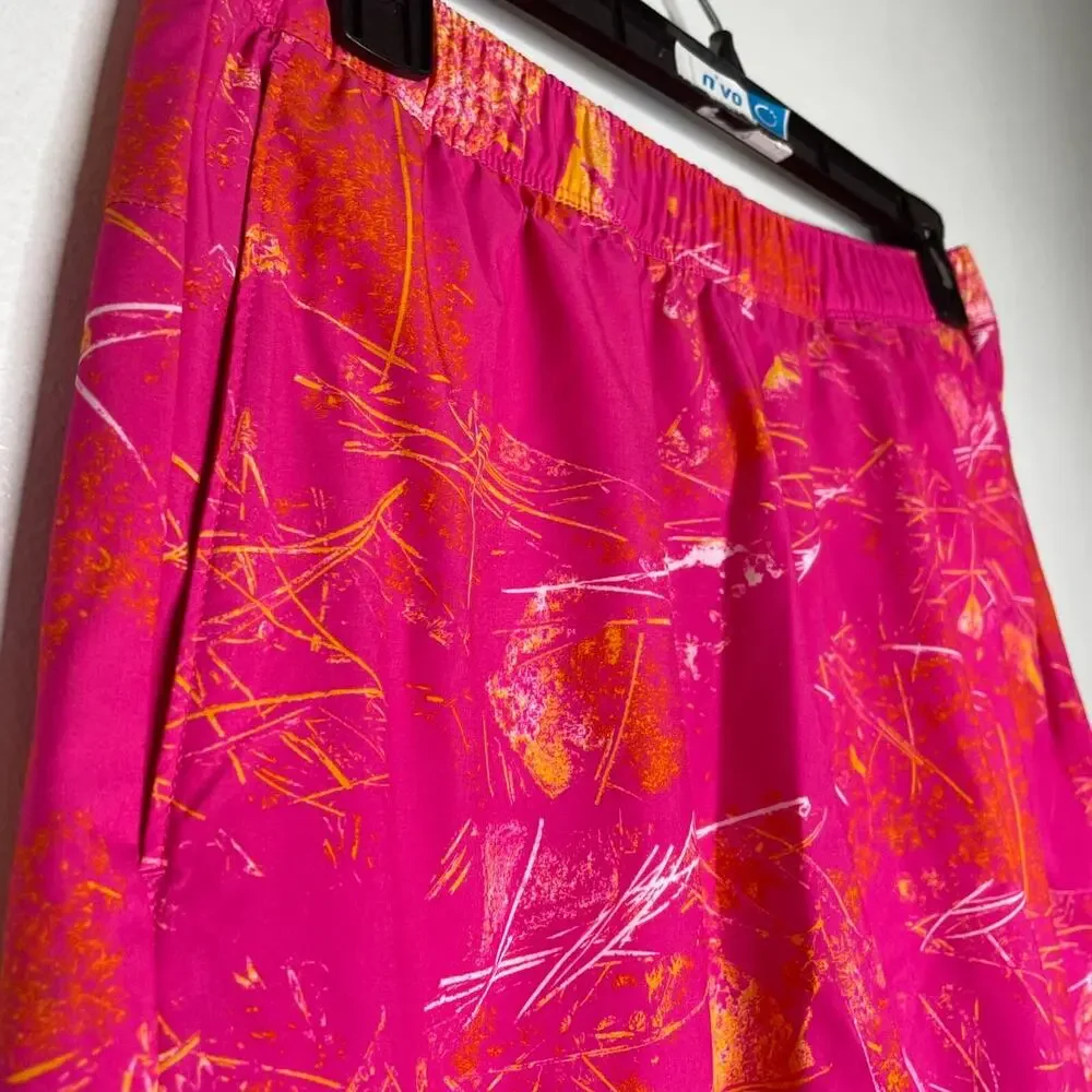 North Face Men’s M Board Shorts Pink Wander Abstract Swim Trunks Outdoor